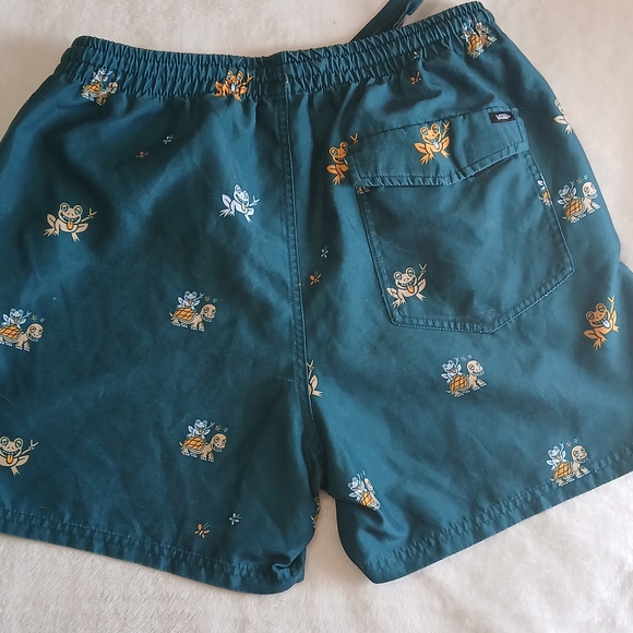 Men's Teal Swim Shorts with Turtle Print - Picture 4 of 6
